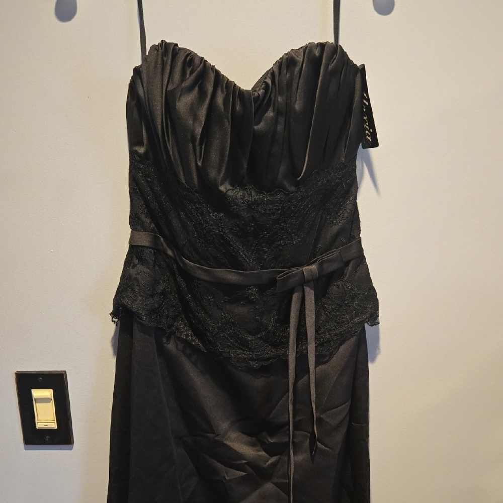 Bridesmaid Dress I Alexia Designs Elegant Black Strapless Dress Floor Length